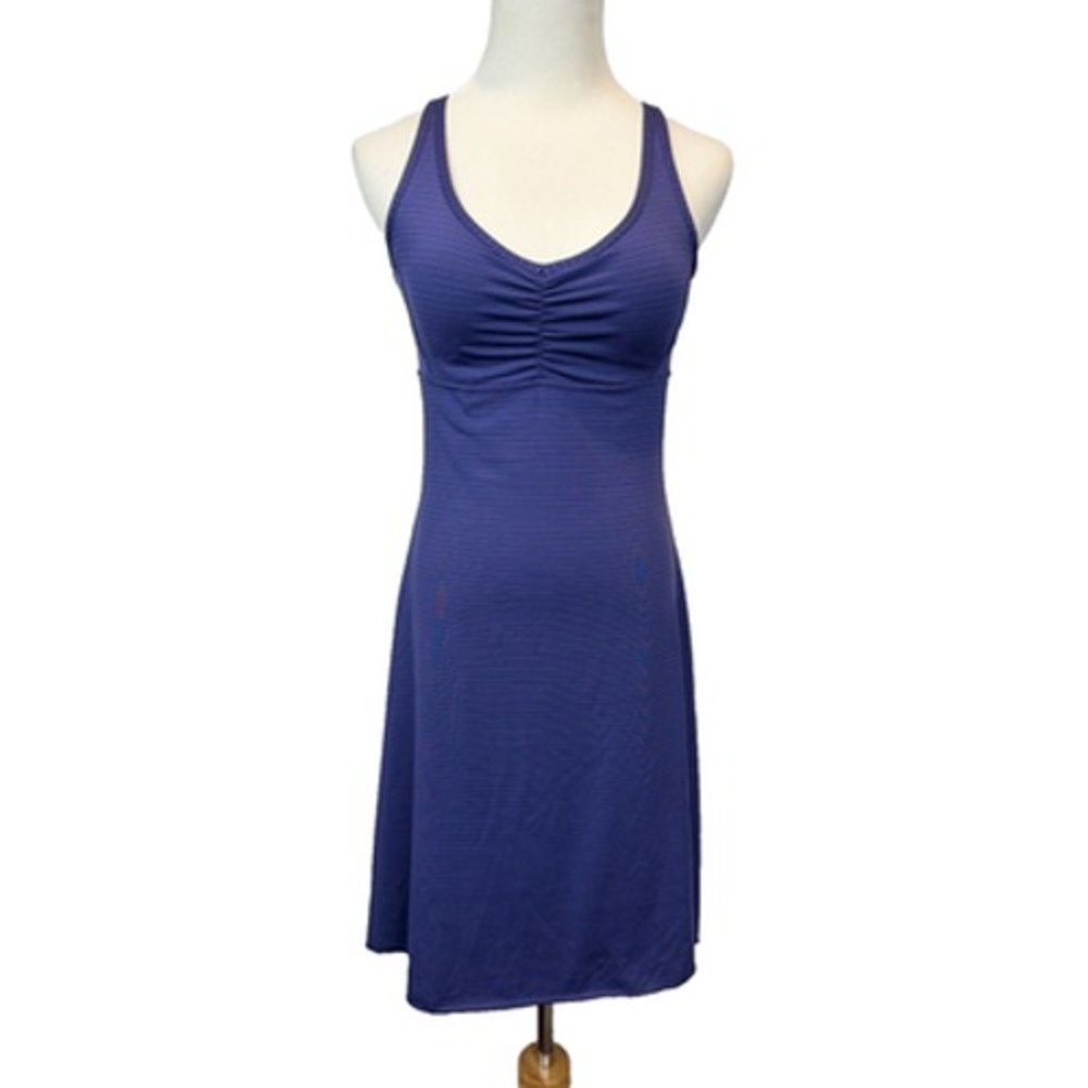 Prana Rebecca Strappy Striped Dress Built In Bra Activewear XS Purple